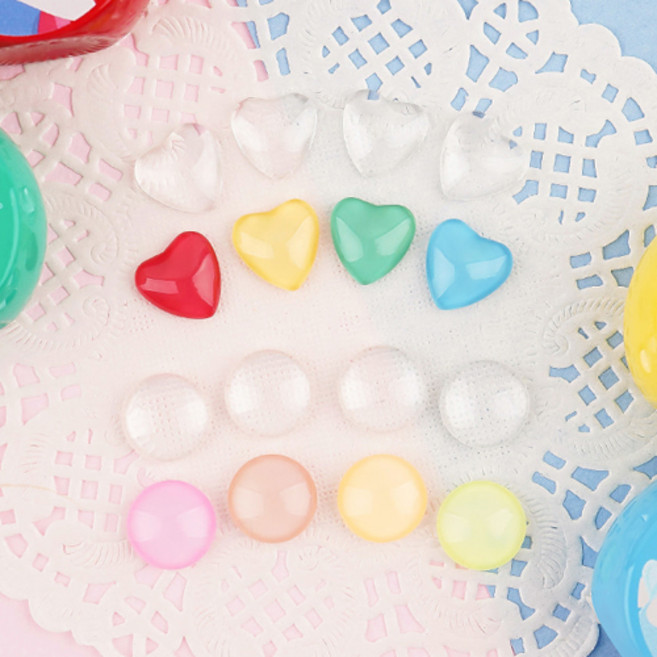 글라스 컬러차트 유리알 (각10개입), 별18x18mm, 1개