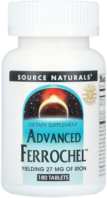 Source Naturals 어드밴스드 Ferrochel™ 180정 Naturals (소스 내추럴스), 1개
