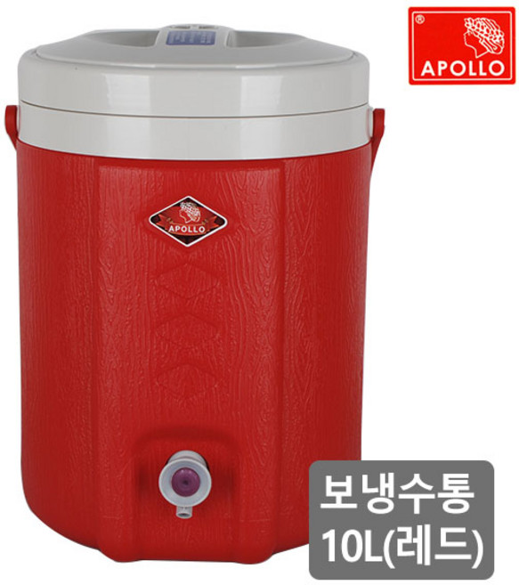 APOLLO 아폴로 보냉수통 5L-10L 아이스물통 캠핑물통 야외용물병 워터저그 아폴로수통, 레드, 10L, 1개