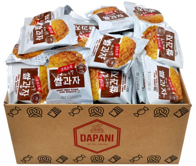 다파니 크리스피 눈꽃 허니쌀과자 개별포장 100개입, 1박스