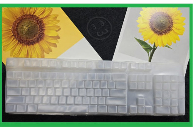 [3x3] 지클릭커 오피스프로 스탠다드 키스킨 104키 고탄력 고급 TPU 방수 키보드 커버, 5000개, 투명