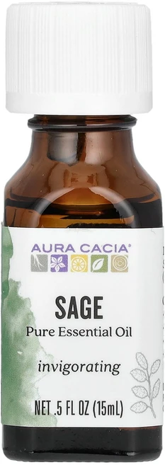 Aura Cacia 순수 에센셜 오일 세이지 15ml(0.5fl oz) Cacia (아우라 카시아), Aura Cacia, 순수 에센셜 오일, 세이지, 15 - 쿠팡