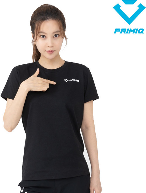 프리미크 티셔츠 배드민턴 반팔 상의 블랙 CT22203U-BK 남성 여성 배드민턴복
