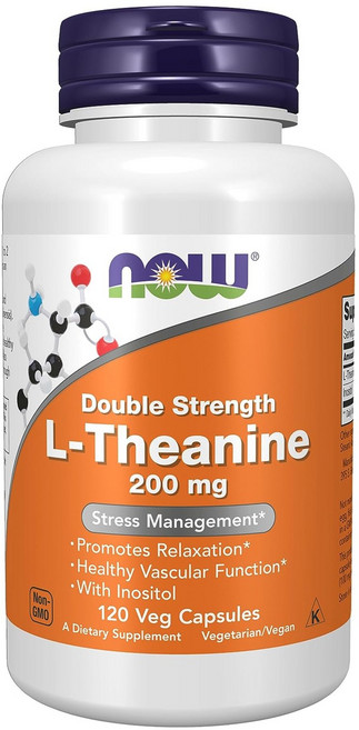 나우푸드 L-테아닌 200mg 이노시톨 함유 120정, 1개