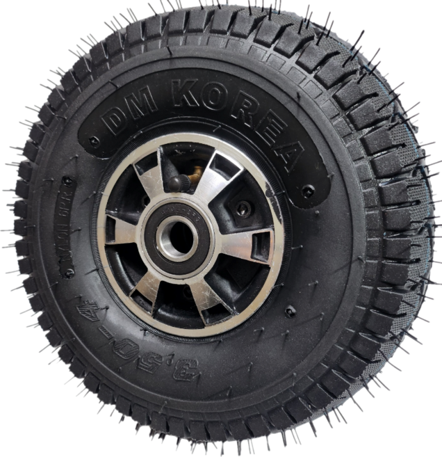 동그라미캐스터 10인치 3.50-4 알루미늄허브 에어바퀴, 2개