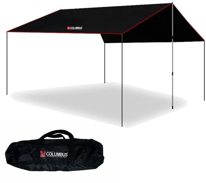 콜럼버스 블랙라벨 렉타타프 400D 암막타프 피그먼트코팅 방수 5000mm, 특대 5mx4.4m 스킨+가방