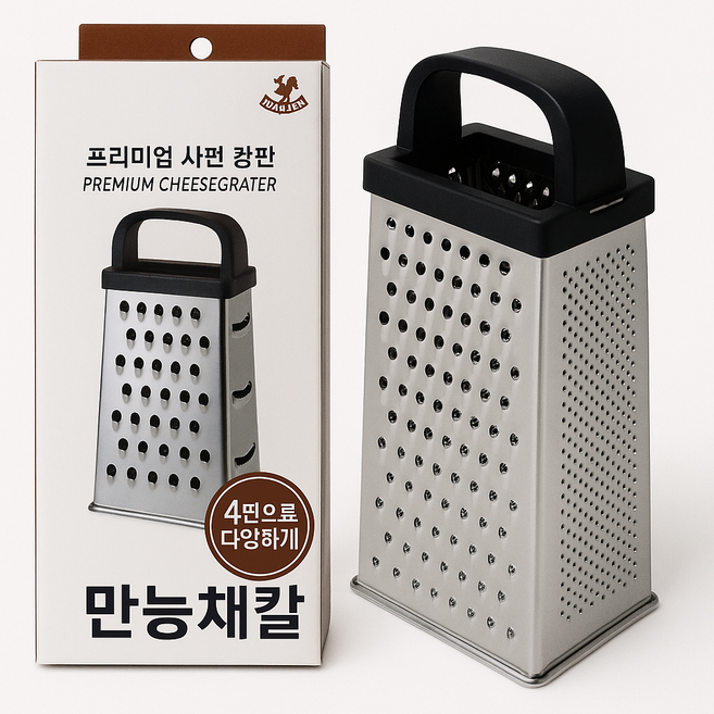 편리한 4각채칼 각종야채 채칼 프리미엄 사면 강판 치즈그레이터, 2개, 사각채칼