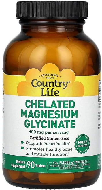 컨트리라이프 킬레이트화 마그네슘 글리시네이트 400mg 90정(1정당 133mg), 90정, 1개 - 쿠팡