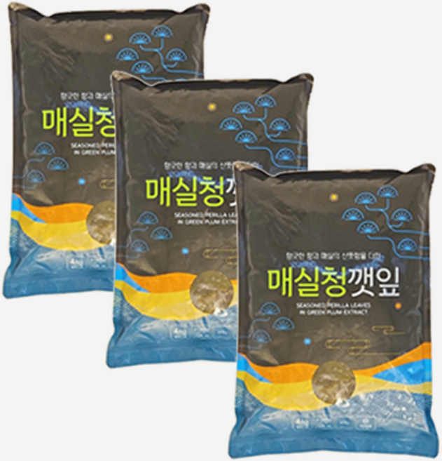 맛찬 매실청간장깻잎 착한식품 업소용 대용량 반찬, 3개, 4kg