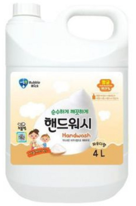 [버블윅] 대용량 거품형 손세정제 핸드워시 4L x 2개 (파우더향)