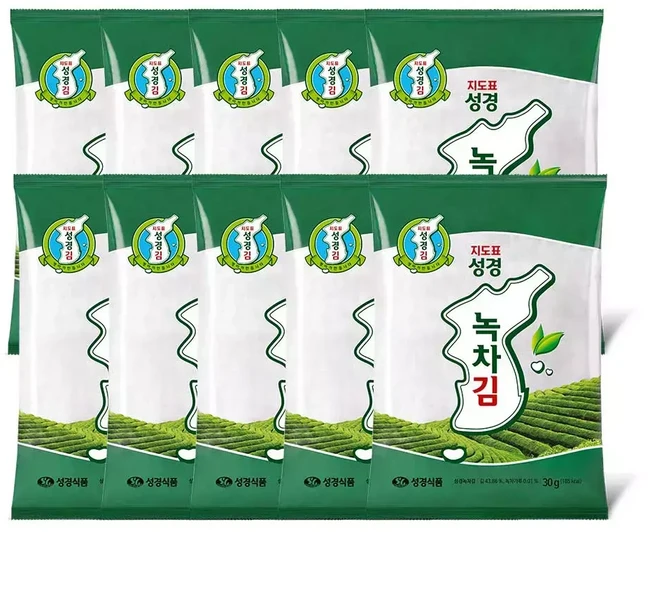 지도표성경김 보성 녹차 전장김 30g x 10봉, 1개, 1개
