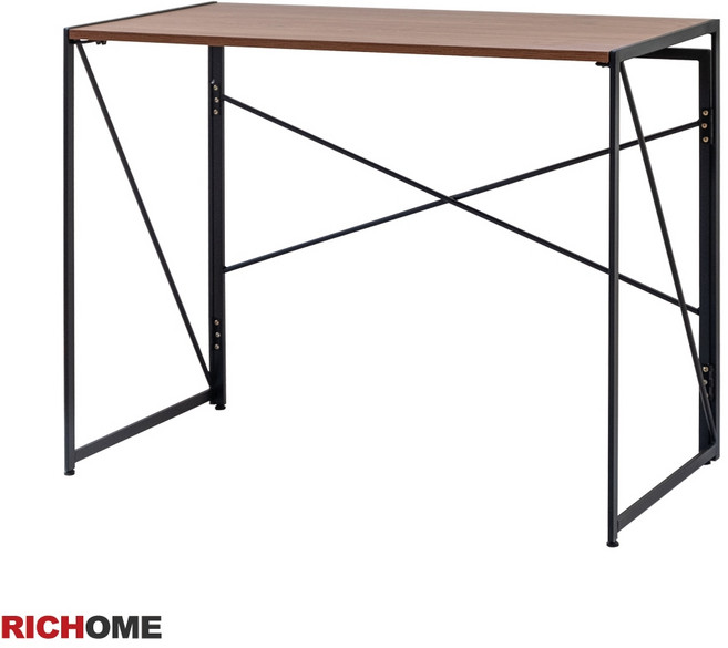 RICHOME 黑森簡單工作桌(可折疊), 胡桃色