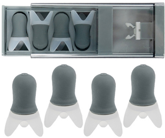 새킨드 비행기 기압용 귀마개 그레이, 4개, 4쌍