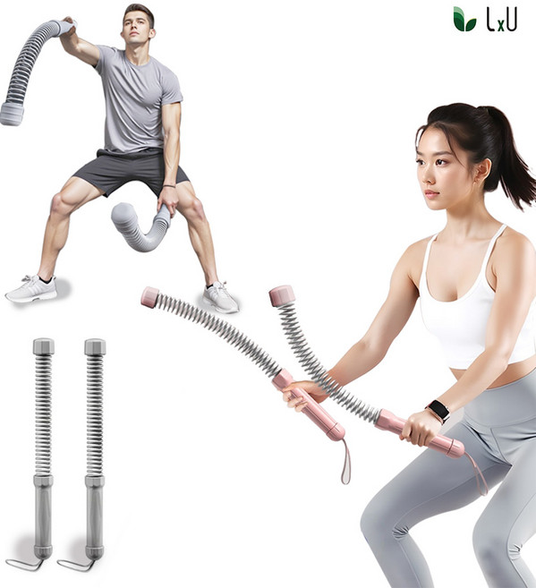 [LxU] 피트니스 다이어트 스프링 배틀로프 전신 운동용 휘트니스 탄성 훈련기구, 회색