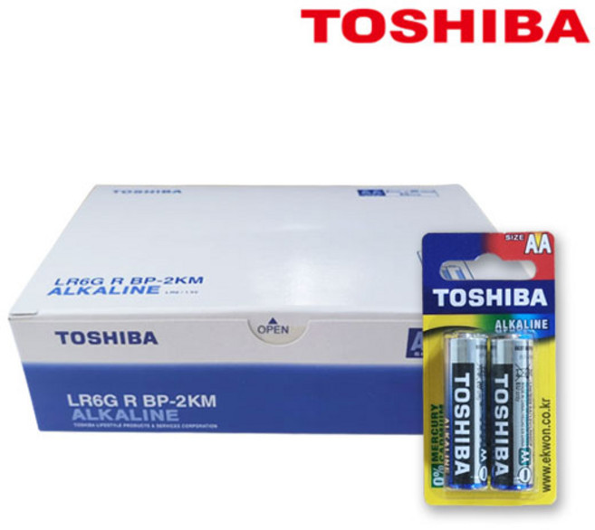 도시바 AA 알카라인 건전지 카드형 / 20개입(40알), 도시바 알카 AA카드(40알), 20개, 2개입