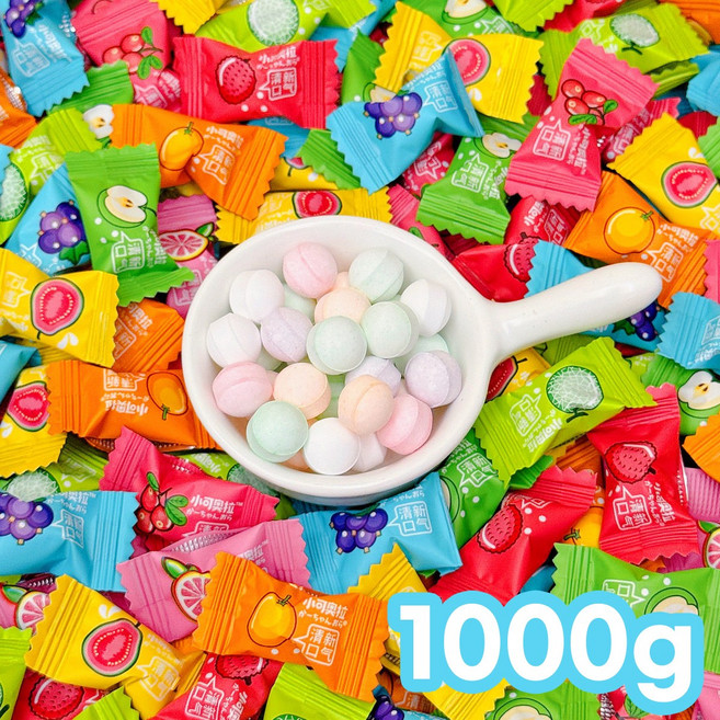 신제품 샤오커오라 무설탕 비타민C 과일 대용량 8종믹스 제로 사탕캔디 정품 리치맛 크랜베리맛 멜론맛 구아바맛 청사과맛 오렌지맛 자몽맛 블랙커런트맛, 2개, 520g