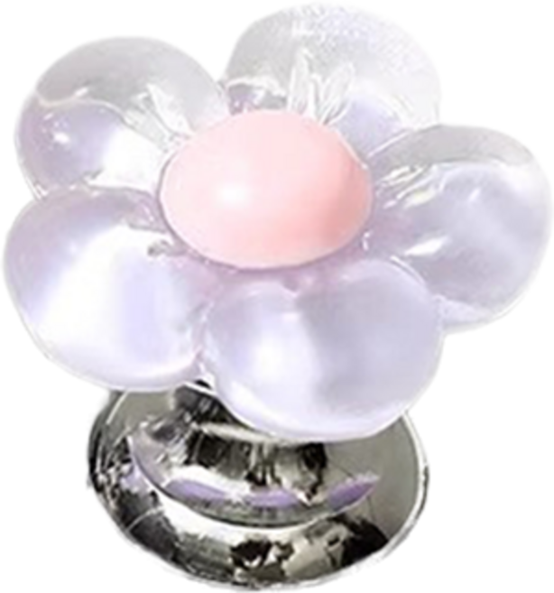 小花馬桶按壓器 裝飾品, 紫色