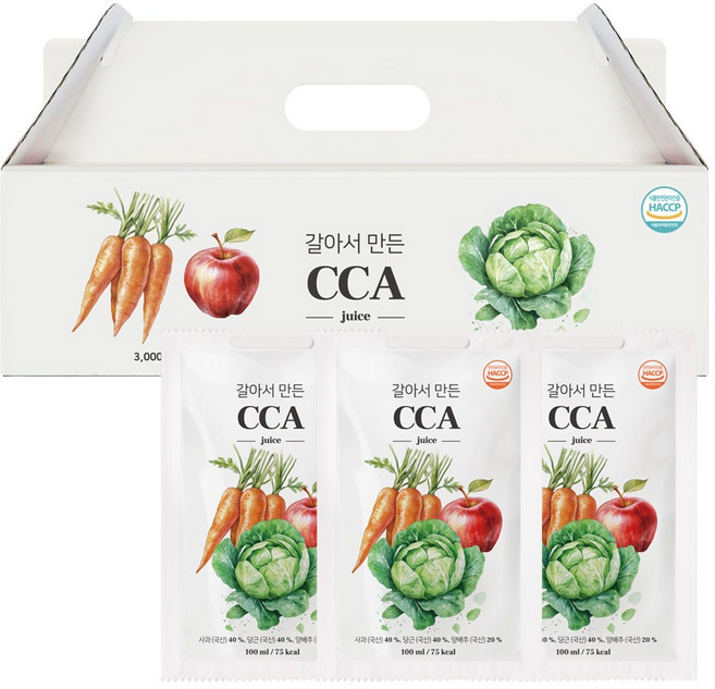 갈아서 만든 걸쭉한 스무디 과채 CCA 주스, 30개, 100ml