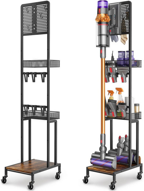 Dyson V15 V12 V11 V10 V8 V7 V6 Gen5용 진공청소기 스탠드 액세서리 홀더 포함 스탠딩 도크 교체 부품용 무선 보관 정리대 플로어 도킹 스테이션, White
