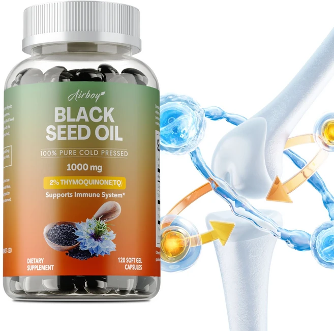 순수 냉압 추출 흑씨 오일 면역력 강화와 모발 건강 지원 피부 탄력 개선 관절 통증 완화 2% 티모퀴논 함유 소프트젤 캡슐, 3개, 120정 - 쿠팡