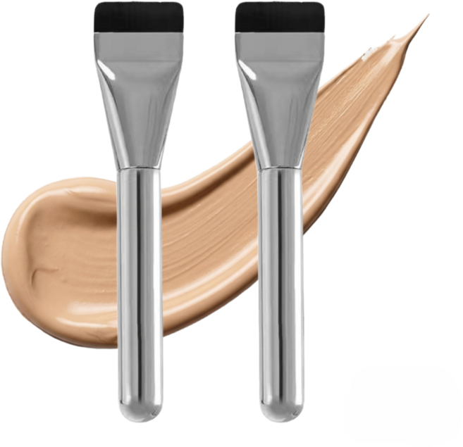 ETCM 결자국제로 초밀착 파운데이션 브러쉬 2P, 2개, 실버