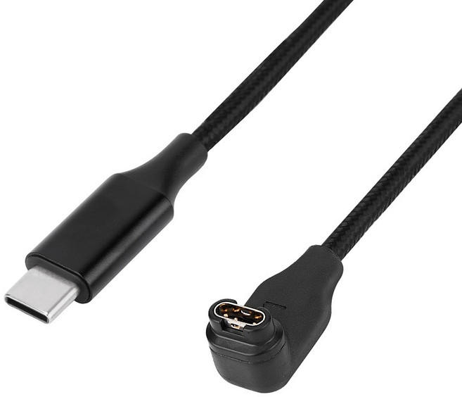 Garmin vivomove Sport / Venu 2 Plus 智慧手錶充電線, L頭Type C編織線100cm