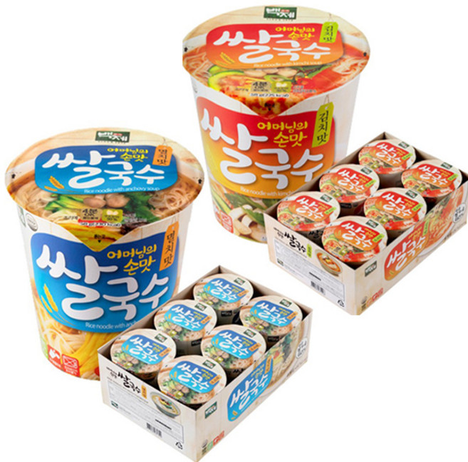 백제 컵쌀국수 미니컵라면 12P 김치맛+멸치맛/김치국수/멸치국수, 멸치맛12P