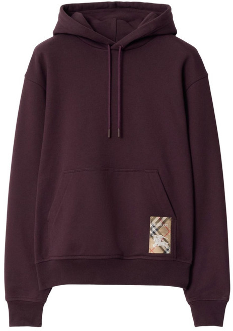 버버리 체크 라벨 코튼 후디