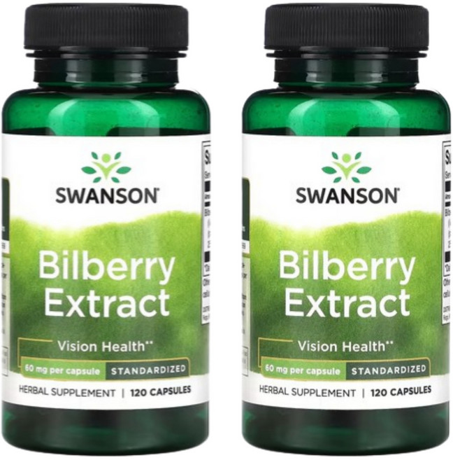 스완슨 빌베리 추출물 60mg, 120정, 2개, 120정
