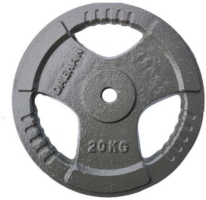 대한스포츠 분체 주물 바벨 원판 2.5kg~20kg, 20kg, 그레이, 1개