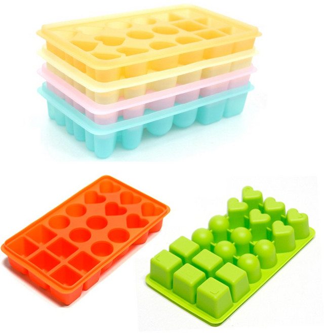 국내산 실리콘 냉동실얼음통 온더락얼음 다진마늘보관 19구, 그린, 1개