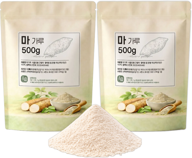안동 마 가루 참마 분말 100% 국산 산약가루, 2세트, 500g