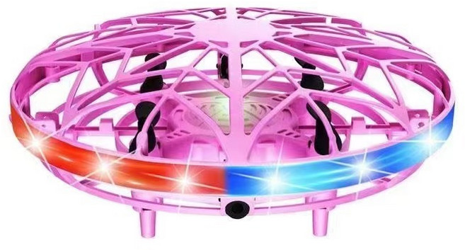 UFO飛行器 智能感應飛行球 兒童玩具, 粉七彩燈【智能感應+空中翻滾+空中懸停】, 1個