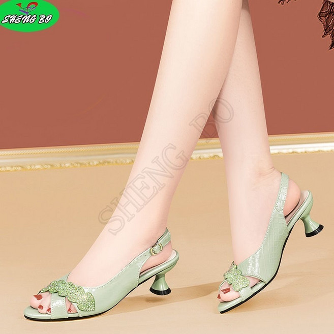 SHENGBO 여성 신발 샌들 여성 샌들 여름의 굽 낮은 샌들 마찰에 강한 캐주얼 슈즈 편안한 미끄럼 방지용 스타일리시한+NO.004LH908