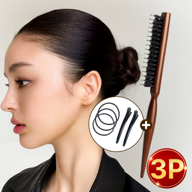매끈핏 빗자국 제로 돈모 업스타일 백콤 헤어브러쉬 3종 키트, 1개, MH1004-A
