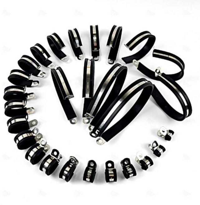 서진 클램프 새들 U자형 파이프 홀더 튜브 고정 클립 호스 전선 케이블 고무 접지 패킹 No1, J, 1개