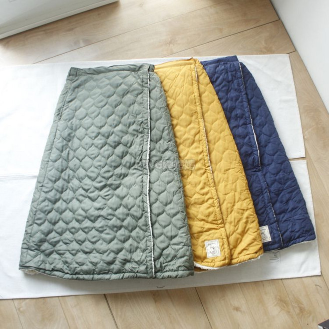 방한 퀼팅 누빔 방풍 빅사이즈 아우터 여성 따뜻함 무릎담요 스커트 치마 패딩