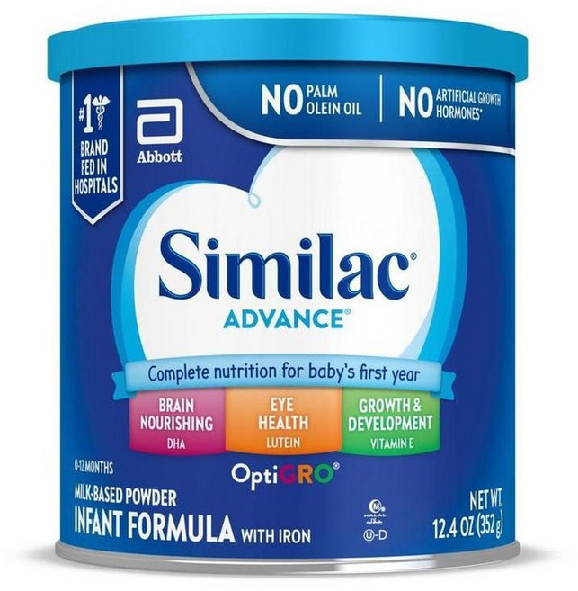 Similac 씨밀락 어드밴스 인펀트 포뮬러 + 철분 DHA 루테인 영아 분유 352g, 1개