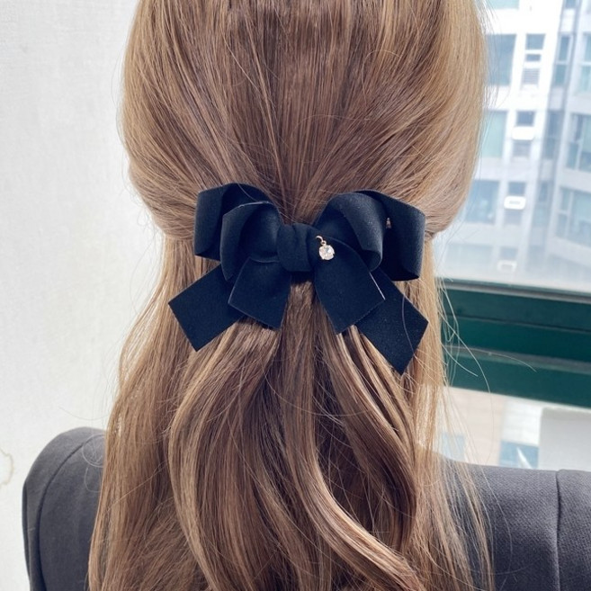 레인걸 체리리본 리본핀 리본헤어핀 반머리 반묶음 머리핀 (A5524)