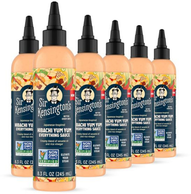 마요 소스 Sir Kensington's 올인원 히바치 유 Yum 6개 세트 드레싱 딥핑 드리즐용 비변형 인증된 인도적 케토 글루텐 프리 코셔 유제품 무첨가 8.3온스, 히바치 얌 얌