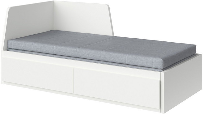 이케아 플레케 서랍형 데이베드+매트리스2p 화이트/오고트네스 싱글 (단단함), 화이트/오고트네스 단단함