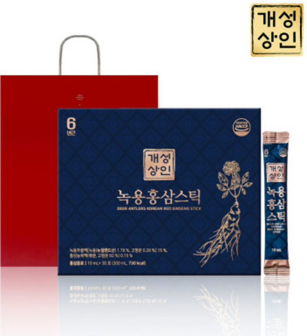 개성상인 녹용 홍삼 스틱 30p + 쇼핑백, 300ml, 1개