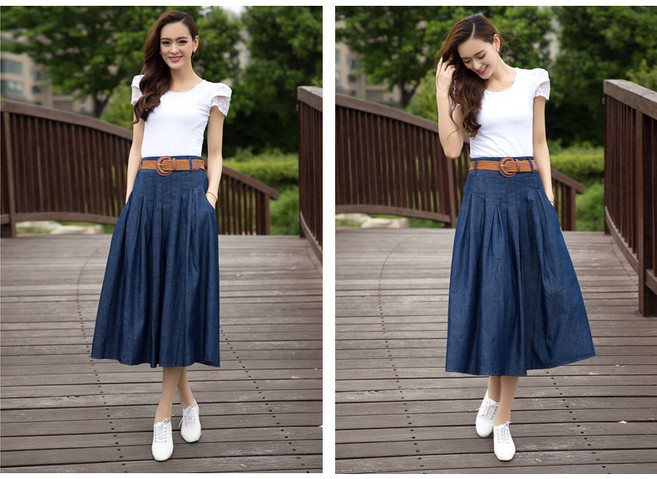 丹寧牛仔長裙
