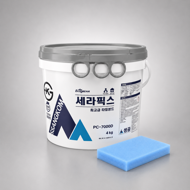 철공자 쌍곰 세라픽스 4kg + 스폰지 타일 접착제 본드, 1세트
