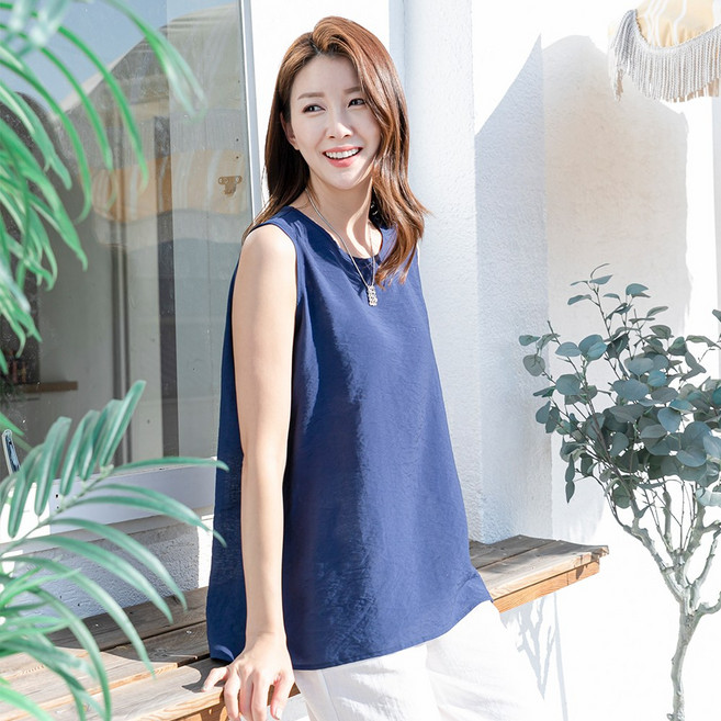 [엘클로] 여성 여름 인견 나시 블라우스