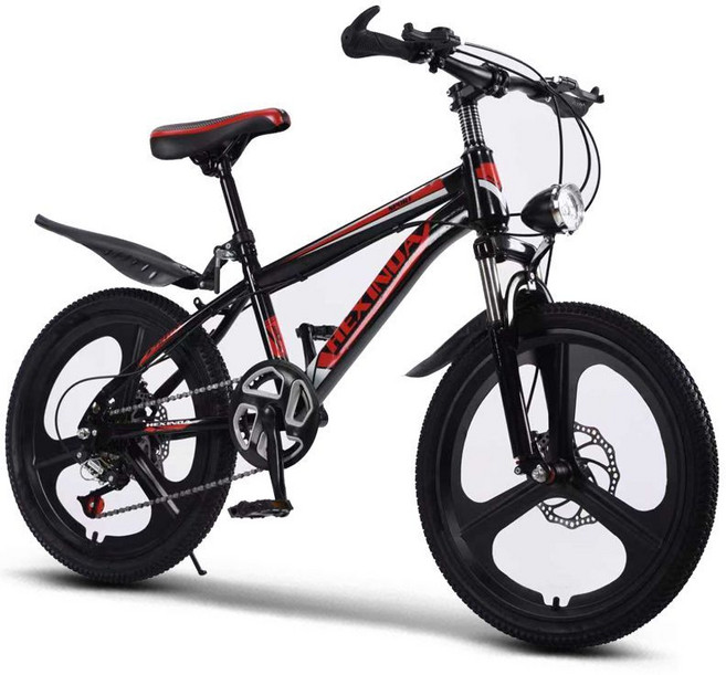 HXD 兒童自行車 變速山地自行車, 1個, 碟剎黑紅變速一體輪22寸適合身高135-155厘米