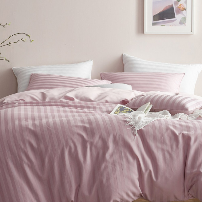 PRO모달 초광폭 2cm라인 부드러운이불 풀세트EK 핑크