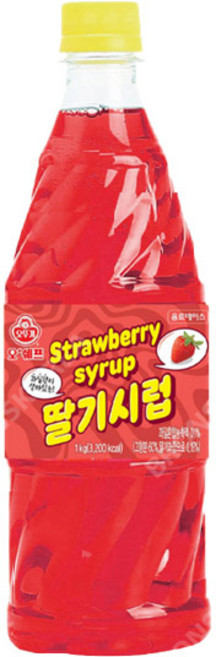 오뚜기 오쉐프 딸기향시럽, 1kg, 3개