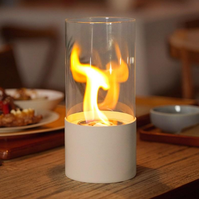 JHY DESIGN 불멍 미니화로 난로 불무드 에탄올램프 26cm, 흰색, 1개