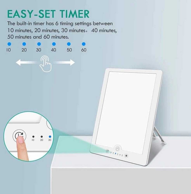 라이트 테라피 멜라토닌 광 햇빛조명 취침등 무드등 숙면 보충 라이팅, 흰색 (밝기 조정 가능 및 꺼짐 시간)